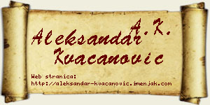 Aleksandar Kvačanović vizit kartica